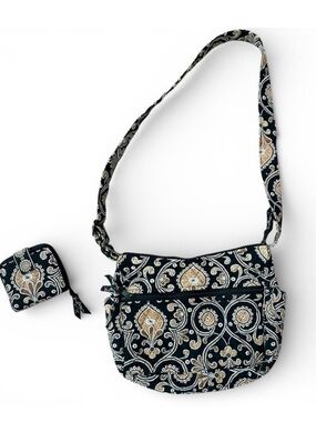 Vera Bradley Caffe Latte Large Crossbody Purse Shoulder Bag Matching Wallet Y2K